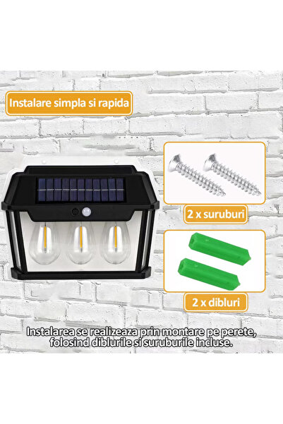 NEXTLY Set of 10 x outdoor solar lamp with 3 bulbs, 3 operating modes, motion and light sensors