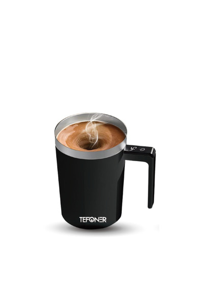 TEFONER 500ml Self Stirring Thermal Coffee Mug with Stylish Display for Heat Preservation and Electric Mixing