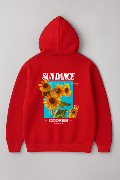 kwear سويت شيرت Sun Dance ذو طباعة خلفية كبيرة الحجم للجنسين