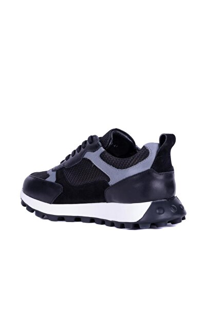 SailLakers - Black Leather Lace-Up Men's Casual Shoes 101-1015-2224