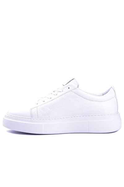 SailLakers - White Leather Lace-Up Men's Casual Shoes 101-1032-E377