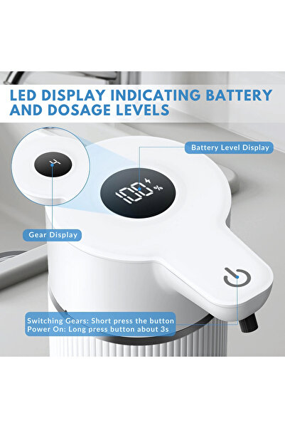 LUVLU Dozator automat pentru sapun lichid, senzor inteligent Touchless, 4 trepte, display led, 420ML