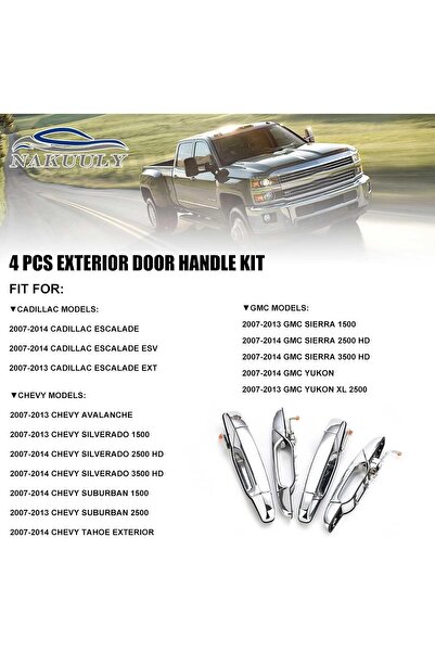 genernic Exterior Door Handle Set for 2007-2014 Cadillac Escalade and Compatible Models