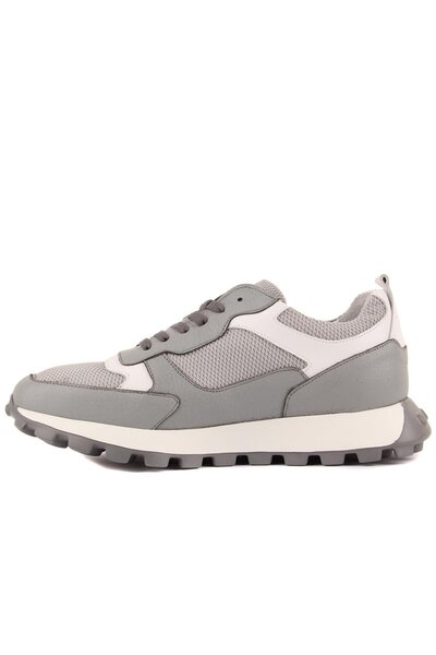 SailLakers - Gray Leather Lace-Up Men's Casual Shoes 101-1015-2224