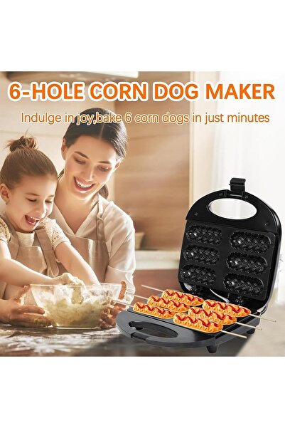 Generic Corn Dog Maker, Hot Dog Waffle Machine with Non-stick Coating Plate