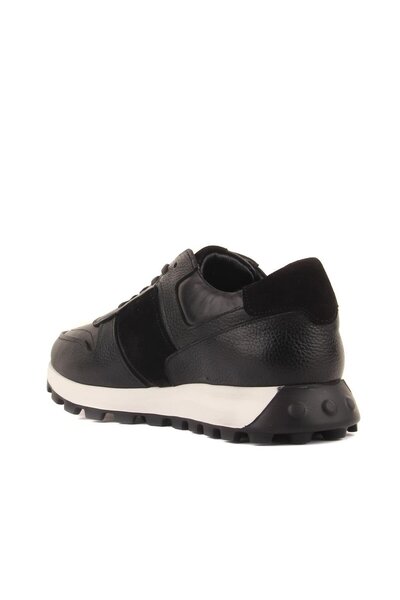 SailLakers - Black Leather Lace-Up Men's Casual Shoes 101-1022-2224