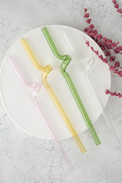 AYEM HOME Cam Pipet Seti – 4’lü Renkli Borosilikat Burgulu Tasarım, Temizleme...