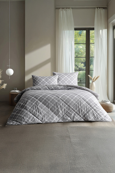 Home Dreamsoft Yorgan Seti Çift Kişilik Gri
