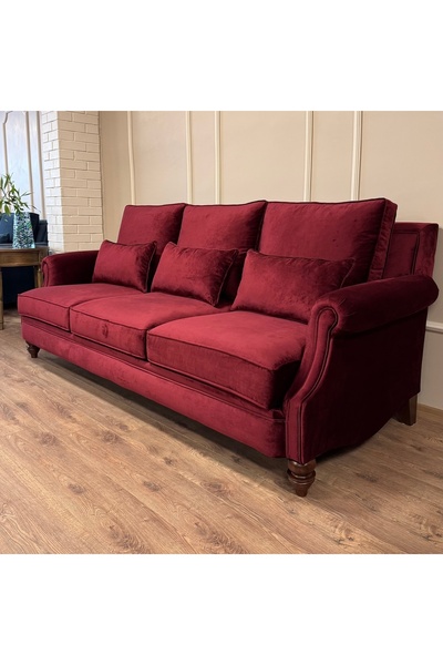 Hanel Mobilya BERNARD KANEPE BORDO (ÜÇLÜ) ÜÇ MİNDERLİ