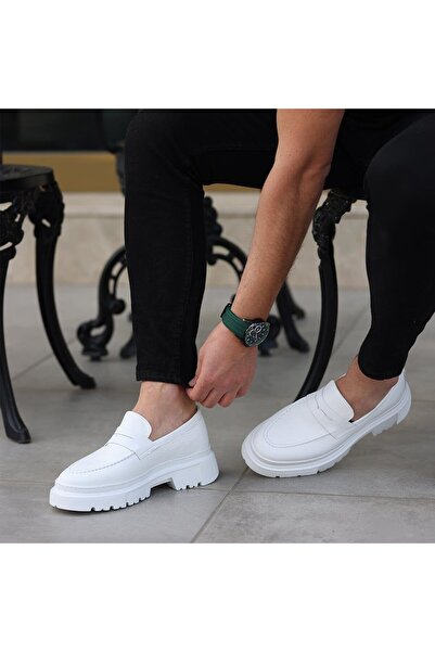 SailLakers - White Leather Men's Casual Shoes 101-9069-H1308