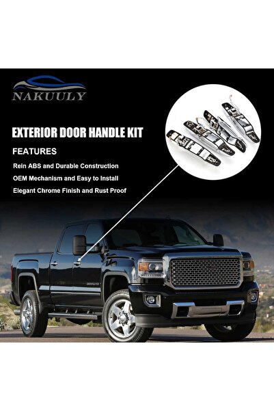 Generic Exterior Door Handle 4 PCS Front & Rear for 2007-2014 Cadillac Escalade, Chevy & GMC