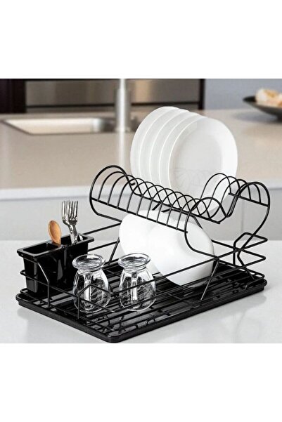 Seyank Haus Kalpli Paslanmaz 2 Katlı Tepsili Bulaşıklık - Tabaklık Organizer ...