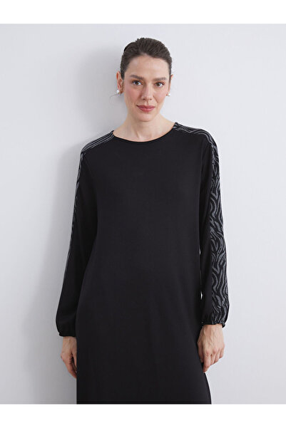 LC Waikiki Sparkling Choices from Shining Store | Plus Size Crew Neck Patterned Dress