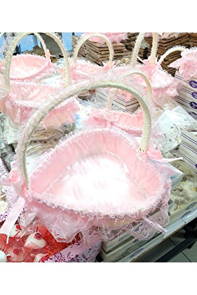 Murat Süs Örme Pembe Sepet Bebek Sunum Sepeti