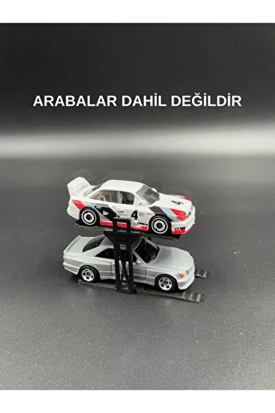 3D Atelier رافعة سيارة ديوراما بمقياس 1:64 - سيارتان - أسود