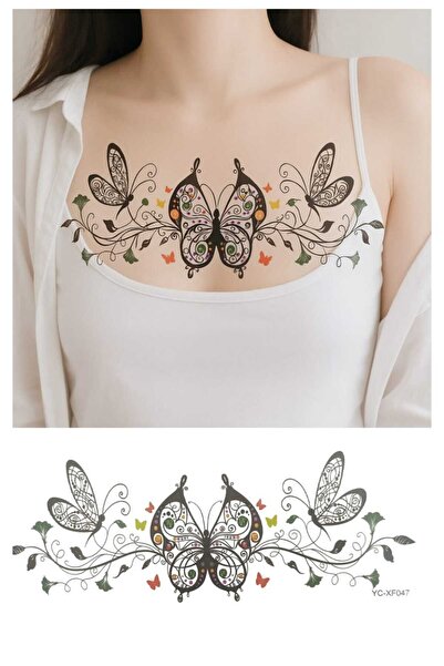 Eva Rose Göğüs Altı Tribal Kol Bacak Göbek Bel Bölgesi Sırt Vücut Geçici Dövme Tattoo