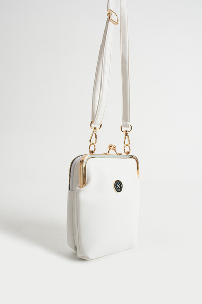 YOGII Blesan Model Women's Adjustable Cross Strap Faux Leather Shoulder and Crossbody Bag with Gold Accessories