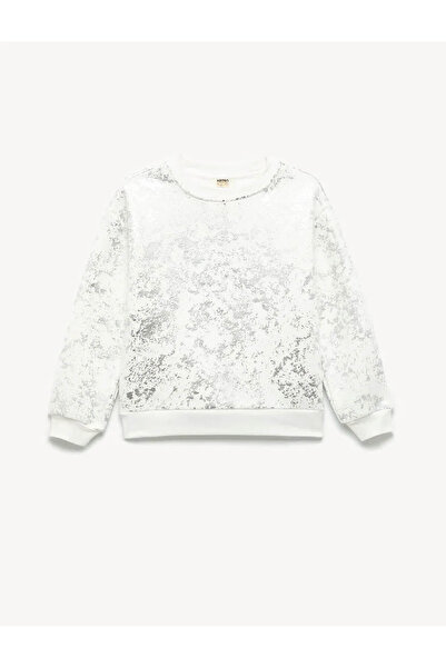 Koton Φούτερ για κορίτσια με σχέδιο σε χρώμα εκρού 6Wkg10073Ak