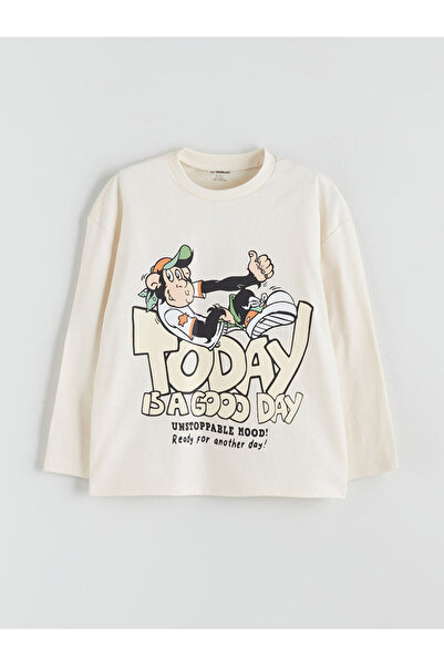 LC Waikiki Λαμπερές επιλογές από το Shining Store |   Μπλουζάκι για αγόρια με στάμπα Nostalgic Monkey