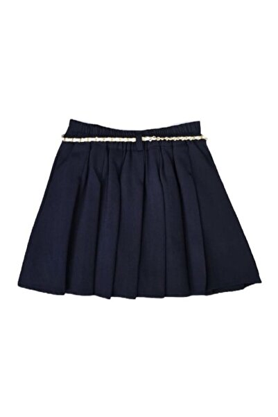 MASHASHOP Girls' Pleated School Skirt, Navy Blue, Size 7-8 Years