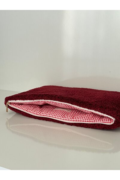 BABY KANGAROO Claret Red Plush Unisex 13-14-15-16 Inch Compatible MacBook Case Notebook Laptop Bag