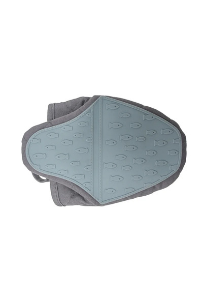 Choice قفازات فرن سيليكون على شكل سمكة رمادية اللون، قطعة واحدة، قفازات سيليك...