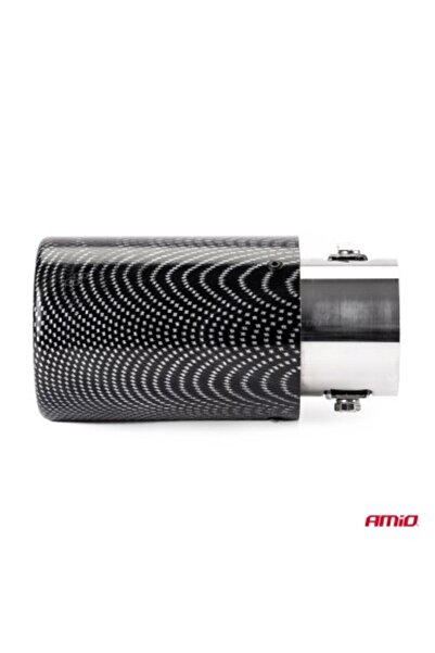 AMIO Stainless steel exhaust muffler trim with carbon look 35-50 mm, length 145 mm