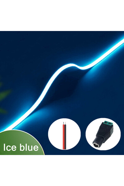 Choice شريط إضاءة LED COB ملون 12 فولت 3 مم أزرق جليدي رفيع للغاية 0.5 متر، قابل للتعتيم، 3000 كلفن، 4000 كلفن، 6000 كلفن، عالي الكثافة