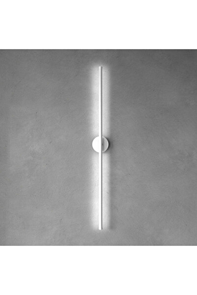 asva aydınlatma 70Cm Pilli Beyaz Led Duvar Aplik Modern Beyaz Kasa Pil Dahildir