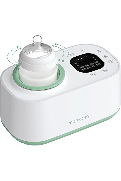 Momcozy سخان زجاجات بدون ماء مع وظيفة رج - أكثر أمانًا للطفل، لا يحتاج إلى غسيل، 4 إعدادات لدرجة الحرارة، Su