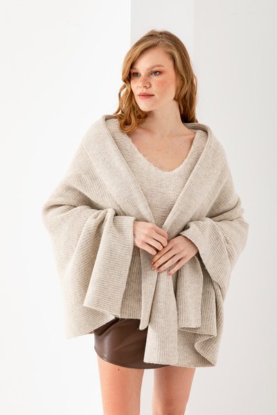 Cebe Thick Glittery Knitwear Shoulder Shawl - Stylish and Comfortable Women's Shawl Model - Shoulder Shawl