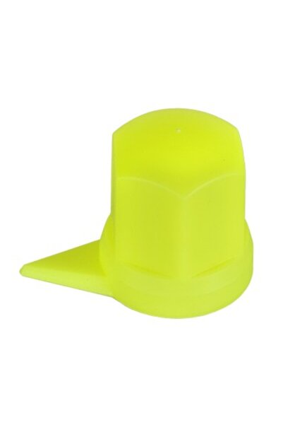 Mega Drive Set of 10 Plastic Wheel Hub Caps with Indicator 33 mm Neon Yellow 54.5 Mm