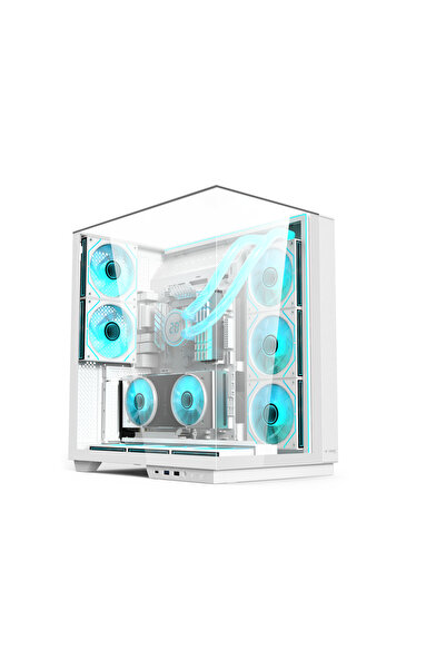 ACER V333 ATX PC Case, ATX/ M-ATX/ ITX Motherboard Support, 8 Pre-Installed RGB Fans with Remote,