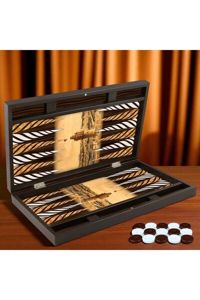 Kuzey Tacı مجموعة طاولة لعبة الطاولة الفاخرة ذات طابع برج جالاتا - مجموعة طاولة لعبة الطاولة الفاخرة من مجموعة "روح إسطنبول" لكبار الشخصيات