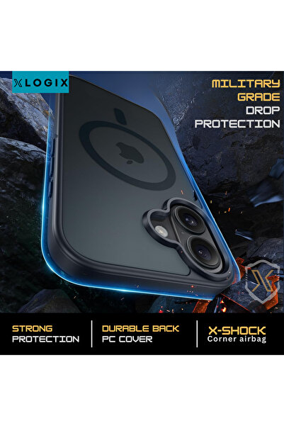 XLogiX FrostX for iPhone 16 Case, Slim Protective Cover with MagSafe Compatibility, Shockproof ScratchProof