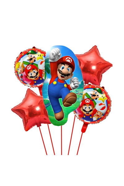 KidsLand مجموعة من 5 بالونات من رقائق الألومنيوم على شكل شخصية الأميرة لويجي ...