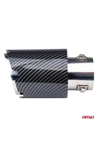 AMIO Stainless steel exhaust muffler trim with carbon look 43-56 mm, length 162 mm