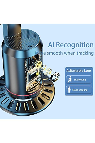Generic Auto Face Tracking Tripod, 360° Rotation Face & Body Tracking Mobile Phone Holder with Remote, No A