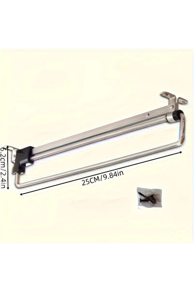 Choice قضيب تخزين ملابس قابل للسحب بطول 25 سم، قطعة واحدة، قضيب تعليق معدني ق...