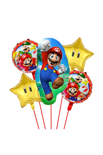 KidsLand مجموعة من 5 بالونات من رقائق الألومنيوم على شكل شخصية الأميرة لويجي ...