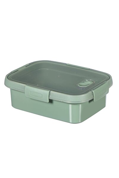 CURVER Food box with cutlery set and Smart To Go valve, plastic, 1L, Green/Transparent