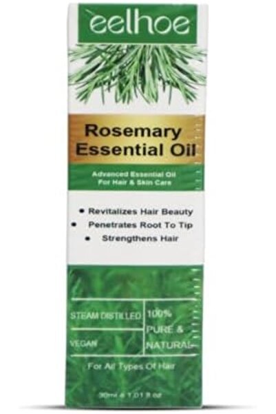 EELHOE زيت إكليل الجبل العطري للشعر - تركيبة نباتية مغذية لشعر لامع وفروة رأس صحية