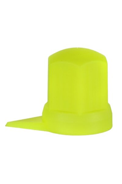 Mega Drive Set of 10 Plastic Wheel Hub Caps with Indicator 33 mm Neon Yellow 54.5 Mm