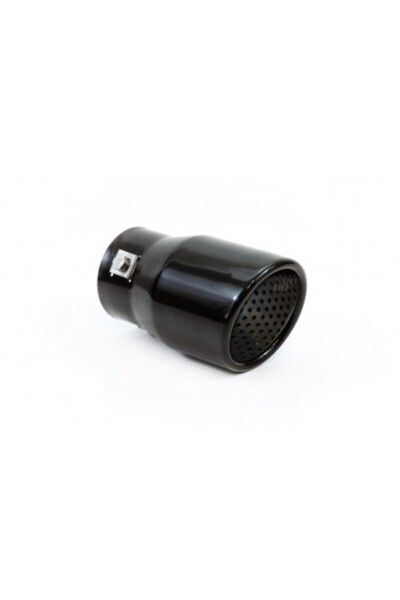 AMIO Ornamente tobă de eșapament din oțel inoxidabil, negru mat, 43-62 mm, lungime 130 mm