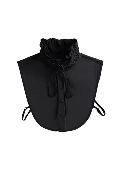 KESNUP Guler fals de cămașă, model tunică plisată, Negru