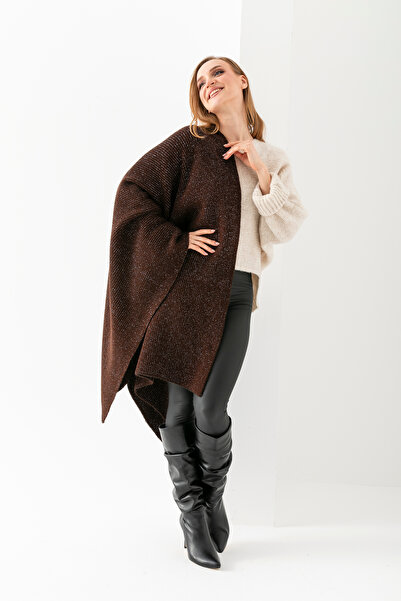 Cebe Thick Glittery Knitwear Shoulder Shawl - Stylish and Comfortable Women's Shawl Model - Shoulder Shawl