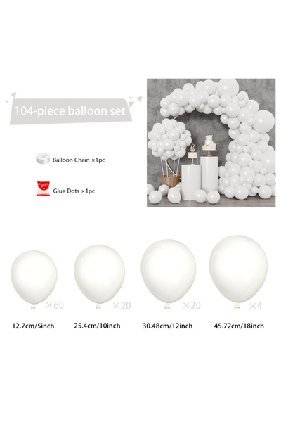 Choice مجموعة أخرى من 104 قطعة من أقواس البالونات الحمراء الياقوتية البيضاء بأحجام مختلفة، مناسبة لحفلات المواليد الجدد