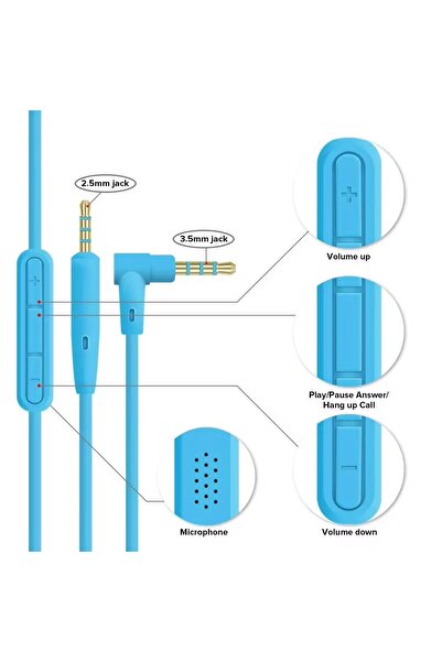 Choice أزرق مع ميكروفون لراحة هادئة 25 QC25 QC35 QC45 SoundTrue OE2 OE2i سماع...