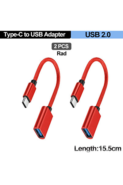 Choice محول USB أنثى إلى Type C ذكر أسود مطفي للهواتف المحمولة، كابل OTG بطول...
