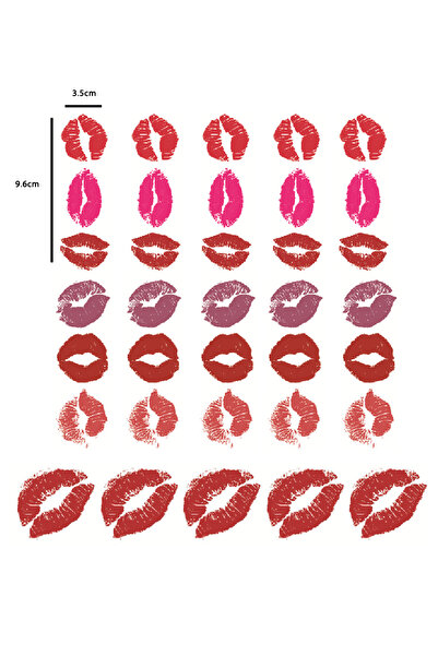 Choice 35 قطعة 35 قطعة من الوشم المؤقت لعيد الحب على الشفاه، ملصقات وشم على ش...